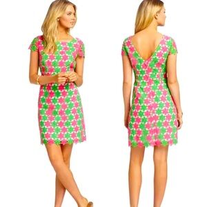 Lilly Pulitzer Barbara in New Green Two Tone Truly Petal Lace dress Size 8
